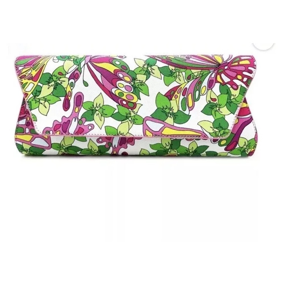 NWT Trina Turk Pink Green Clutch Bag